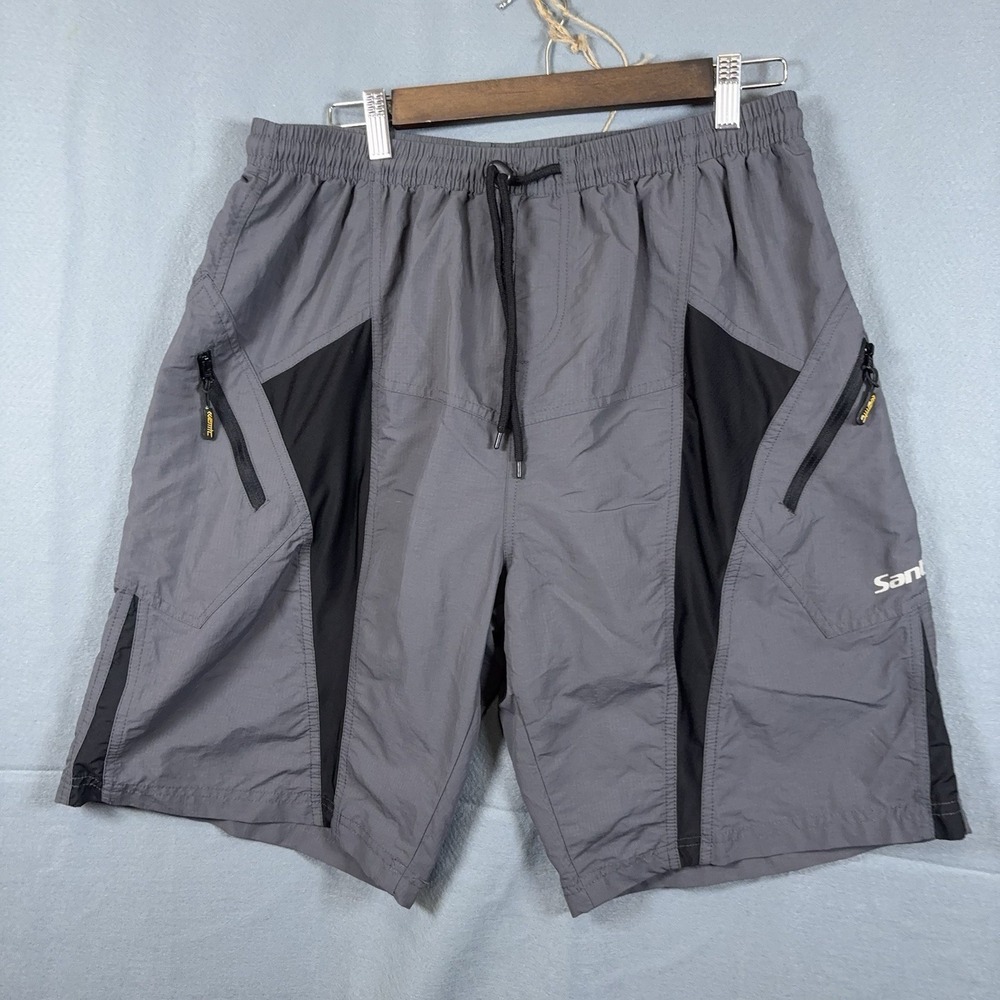 Santic Padded Cycling Shorts Mens XL Gray Nylon Mountain Bike - SIZE NOTE